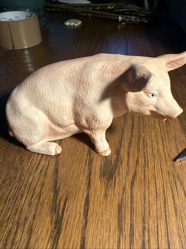 Vintage porcelain pig figurine - pig,