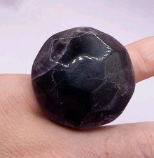 Large Chunky Silver Blue John Gemstone Ring - M ½  - Rare English Bluejohn Piece