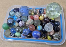 Vintage glass marbles assorted - glass,
