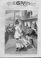 Original Old Antique Print