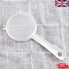 2Pc White Plastic Strainer Fine Tea Coffee Juice Food Sieve Mesh Scoop Small 6cm