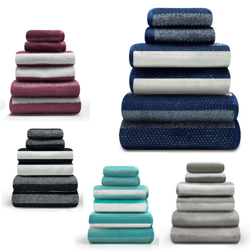 2pk royal striped towels - towels, 100%
