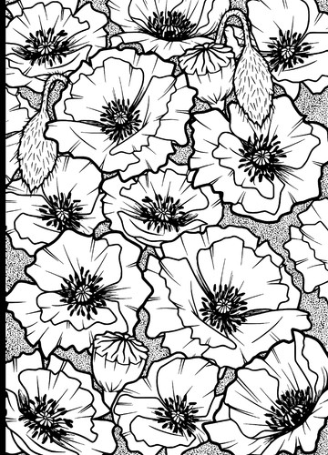 Rubber stamp poppy background - stamp,