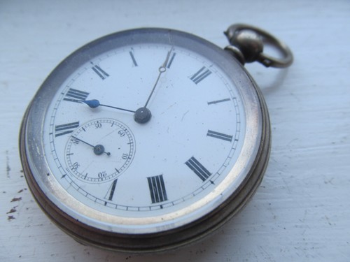 Silver pocket watch - silver,