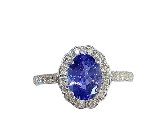 Aaa tanzanite and diamond 18k - and,