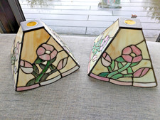 Pair 2x Tiffany Style Stained