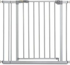 hauck Stop N Safe 2 with 9cm Extension, Silver - Pressure Fit Baby Gate 84-89 c