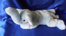 Ty Beanie Buddy -PALE  BLUE  ELEPHANT- PEANUT -  LARGE
