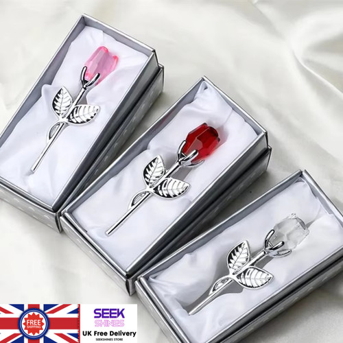Crystal glass rose flower gift - crystal,