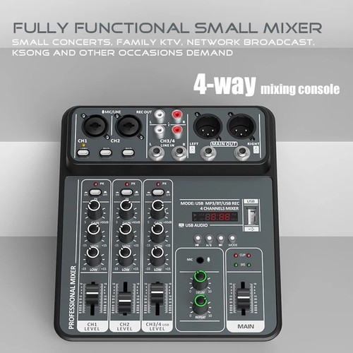 Channel audio mixer with 48v - mixer,