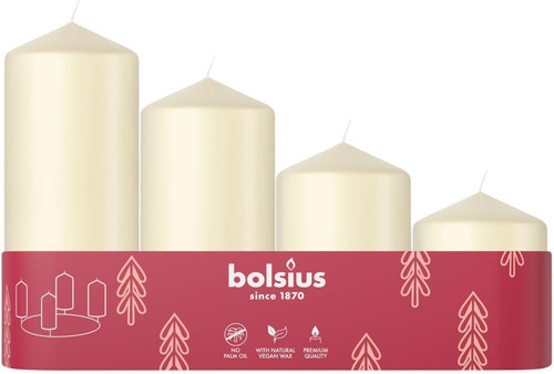 Smooth pillar candles set of - -,