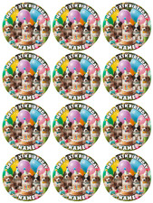 12 or 24 x  Puppies, Personalised, Edible Cupcake Toppers, Puppy, Party, Dogs