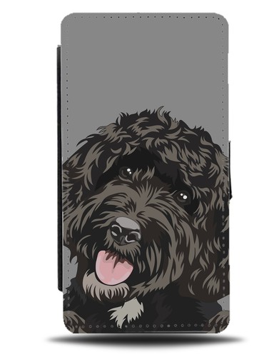 Black labradoodle flip wallet - labradoodle,