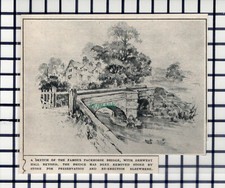 C6182) Packhorse Bridge Derwent Hall  - 1945 SMALL Cutting