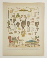 KRETSCHMER Greek Fashion Print 1883 Chromo Furniture Vases Footwear Jewellery