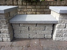 Wall Copings, Natural Grey Granite Double Brick Wall Copings: 600x300x40mm