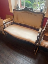 Antique French carved small Sofa Settee for re-upholstering 2 seater