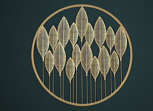 Gold metal leaf wall - leaf, art