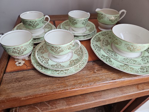 Crown ducal ware cups - cups, saucers