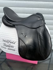 Black Leather 17 Kieffer Garmisch AJ GP Saddle 8.5Inch D To D