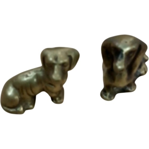 Brass dachshund dog figurines - brass,