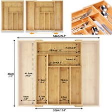 Extendable bamboo cutlery - extendable, tray