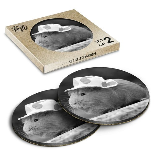 Boxed round coasters bw - round,