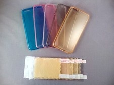 ##100## IPHONE 6/6S SILICONE GEL PHONE CASES+S.P. 5 DIFFERENT COLOURS B/N