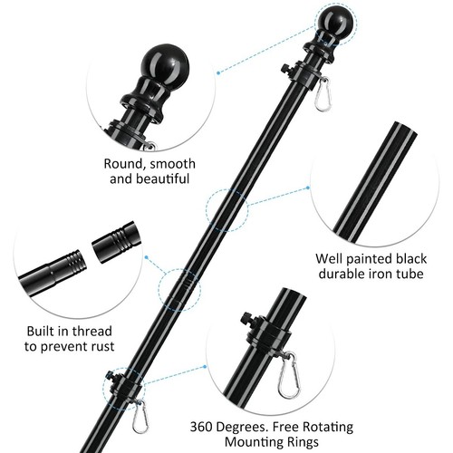 6ft telescopic flag pole - flag,