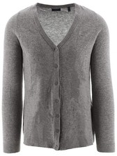 GANT Womens Grey Melange Lambswool Blend V-Neck Cardigan