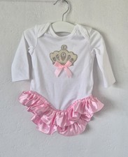 Romany Baby Princess Vest Size 0-3 Months Frills Bow Crown