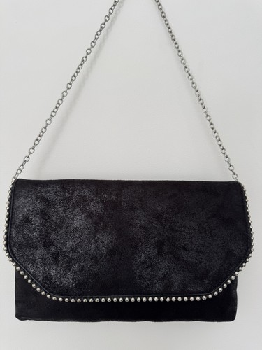 Black faux suede evening - evening, bag