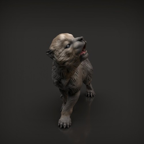 Wolf pup printed model - -,