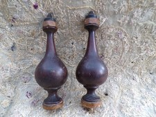 Antique Vintage Clock/Furniture 2 Wooden Finials.