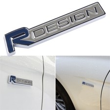 R DESIGN Alloy Fender Boot Trunk Badge BLUE METAL 3D Emblems Fits All