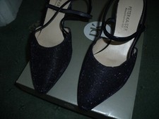 cost £129! WORN 2X!! SIZE 4  PETER KAISER NAVY SHIMMER HIGH HEELED SHOES