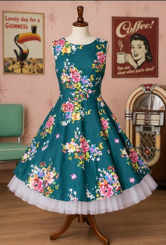 Size retro style dress fit - retro,