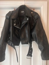 Zara Black Biker Jacket, Faux