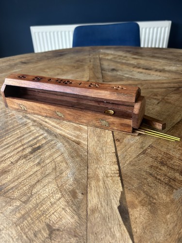 Wooden indian coffin - indian, incense
