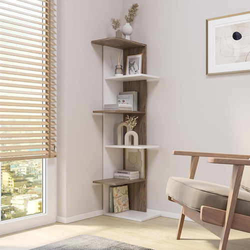 Corner bookcase tier - 5, white
