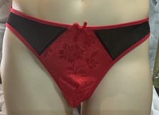 Men’s CD TV  Red Lacey Pants Knickers Panties Briefs One Size 32”/34” Waist