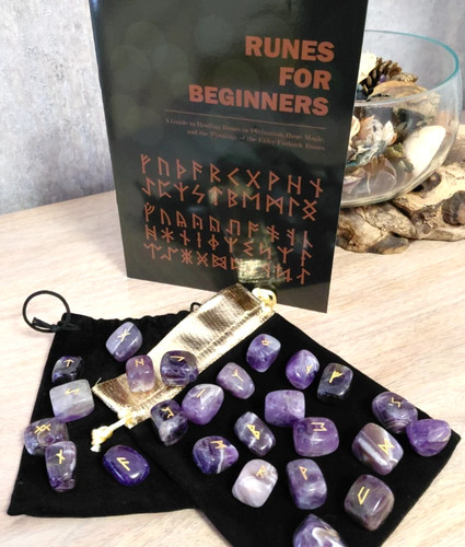 Amethyst crystal rune - amethyst, set