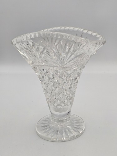 Vintage cut lead crystal fan - vintage,