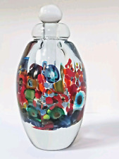 Studio Art Glass Perfume Bottle Scent Bottle Sommerso Signed Multicoloured