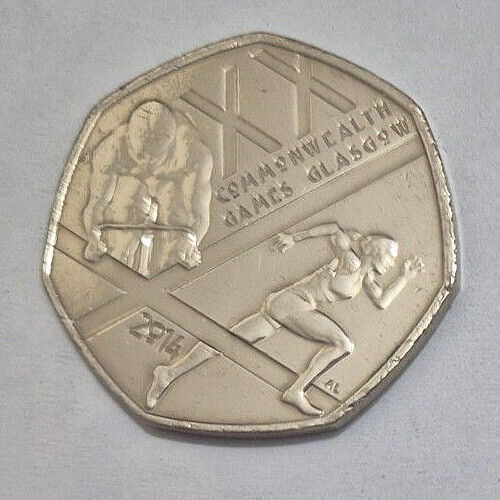 Commonwealth games glasgow 50p - games,