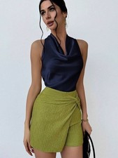 Womens Halter Neck Satin Silk