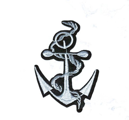 Ship anchor iron patch - iron-on,