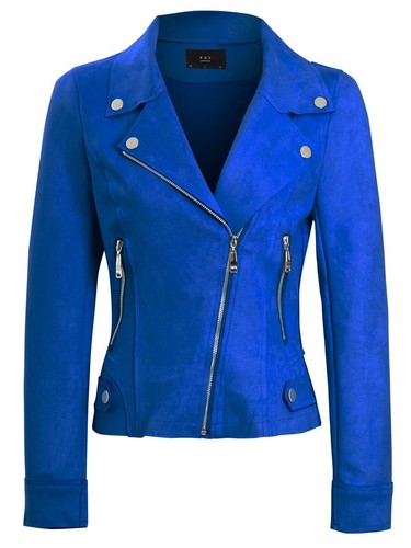 Womens faux suede biker jacket - faux,