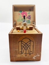 ANTIQUE NOVELTY WOODEN CIGARETTE POP UP BIRD AUTOMATON MECHANICAL BOX