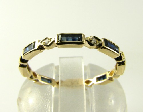 9ct gold bagutte sapphire - bagutte,